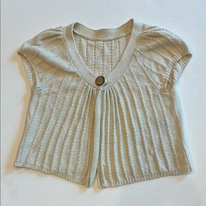 INC International Concepts beige sweater with capped sleeves